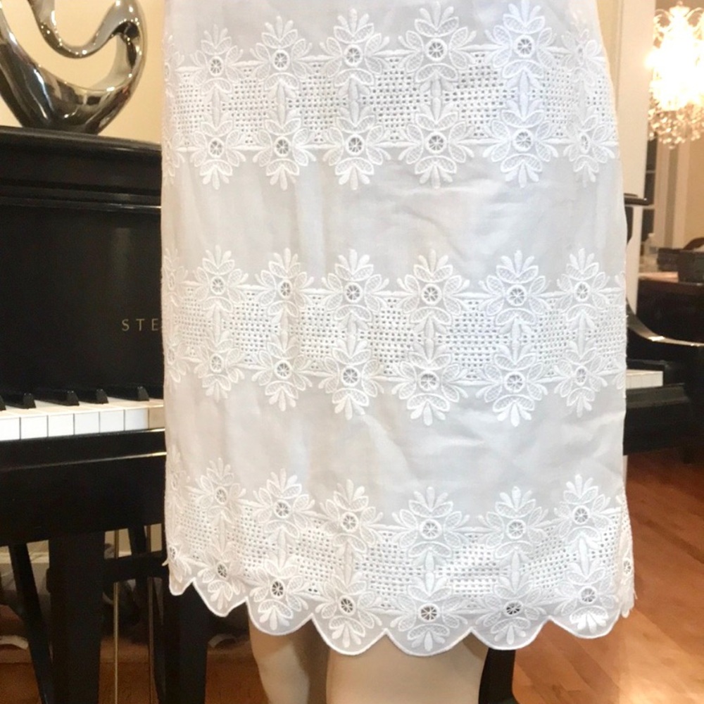 NWT Vineyard Vines white eyelet ruffle shift dress - Picture 7 of 8
